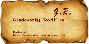 Gladovszky Roxána névjegykártya